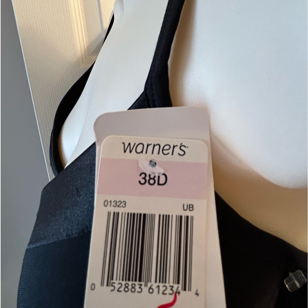 NWT 38D Warners Satin Tuxedo Underwire Bra - Picture 3 of 5